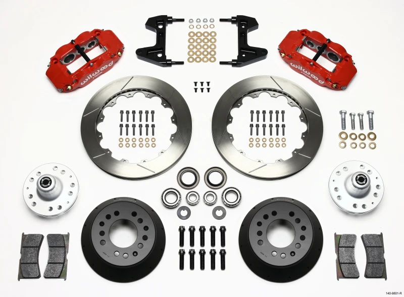 Wilwood Narrow Superlite 6R Vordere Nabe Kit 12,88 Zoll Rot 74-80 Pinto/Mustang II Bremsscheibe nur