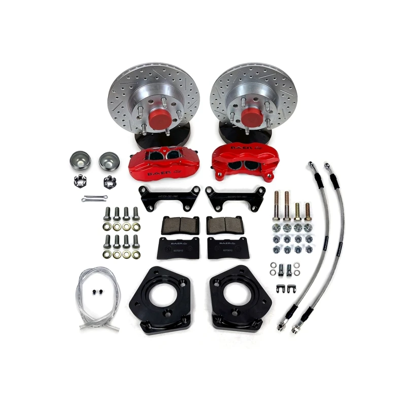 Baer Brakes 70 Ford Fairlane 11in SS4 Int Hub Front SDZ Brake Kit - Hugger Orange