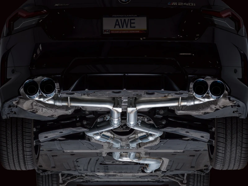 AWE Tuning 22-26 BMW M240i (G42) Track Edition Exhaust - Chrome Silver Tips