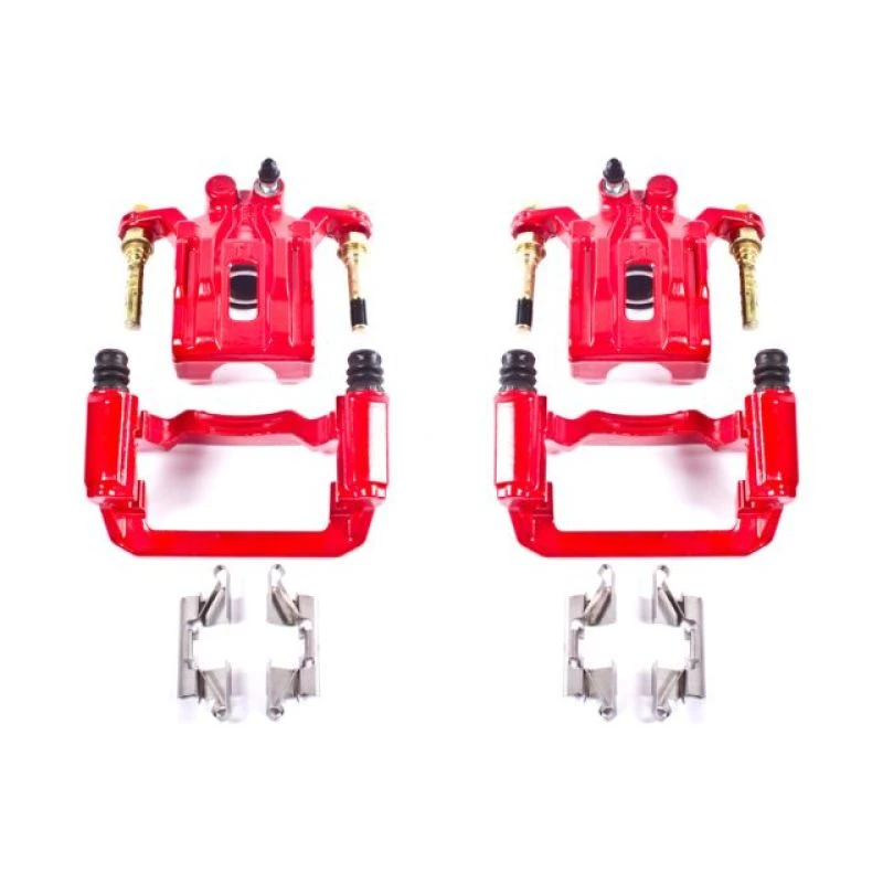 Power Stop 05-12 Nissan Pathfinder Rear Red Calipers w/Brackets - Pair