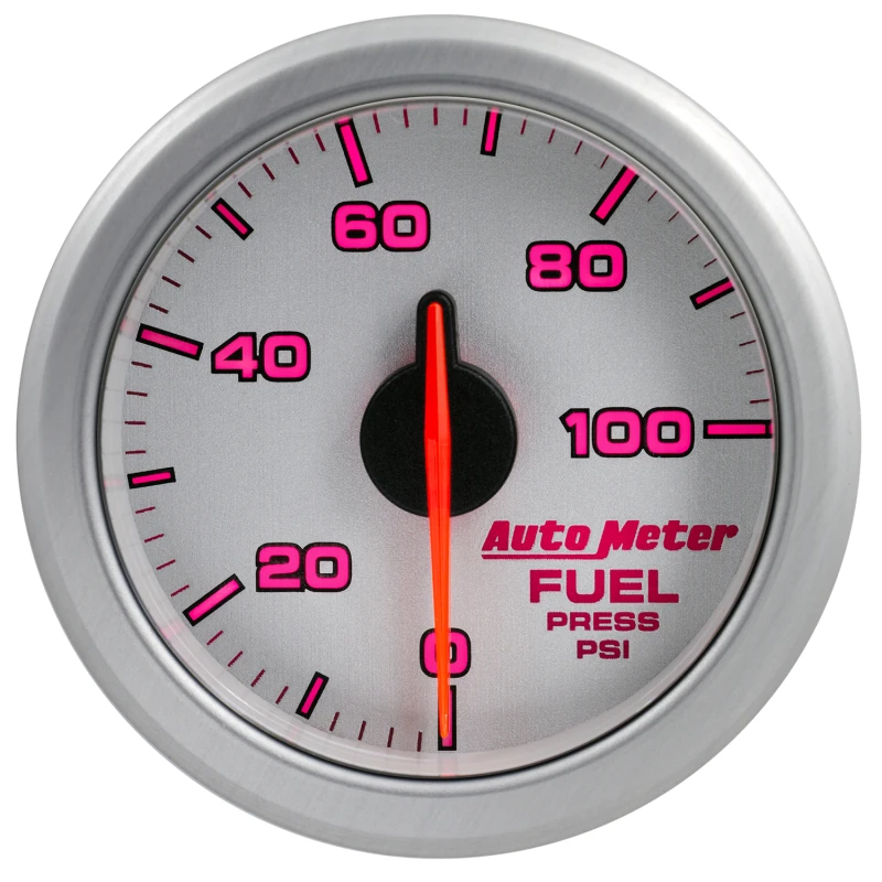 Autometer Airdrive 2-1/6 Zoll Kraftstoffdruckanzeige 0-100 PSI - Silber