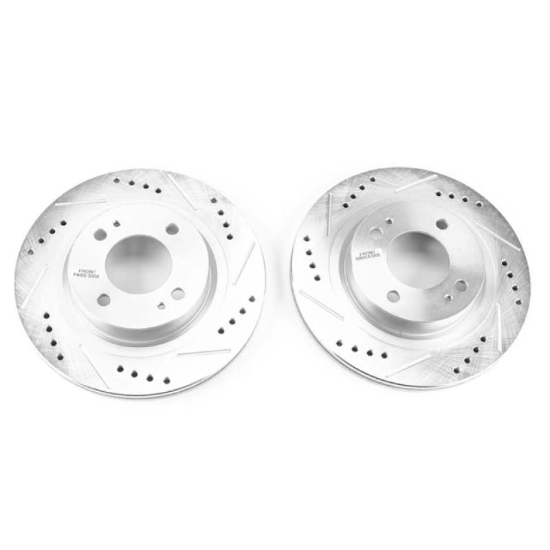 Power Stop Front Evolution Drilled & Slotted Rotors - Pair for 17-18 Mitsubishi Mirage
