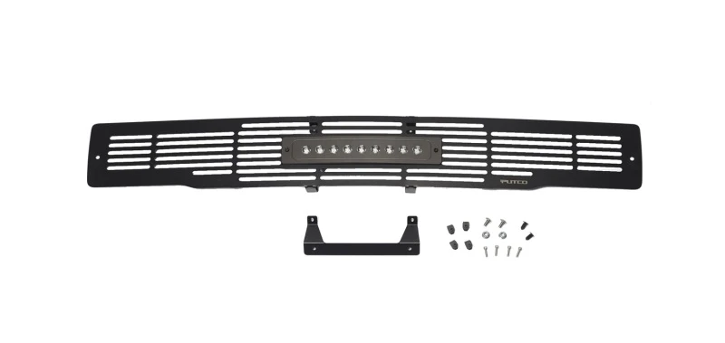 Putco 15-17 Ford F-150 - SS Schwarzes Balken-Design mit 10-Zoll-Luminix-Lichtleiste Stoßstangen-Grill-Einsätze