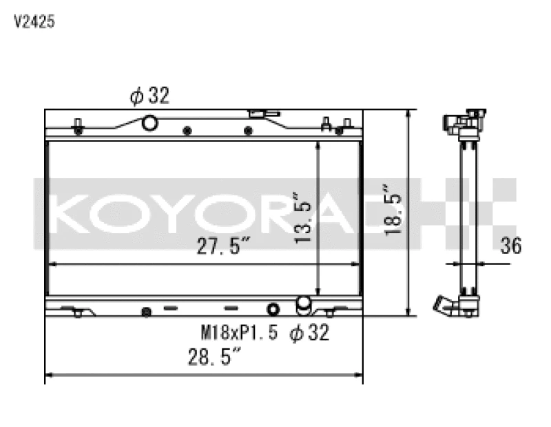 Koyo Racing Radiator für 2002–2006 Acura RSX Base/Type-S (MT)