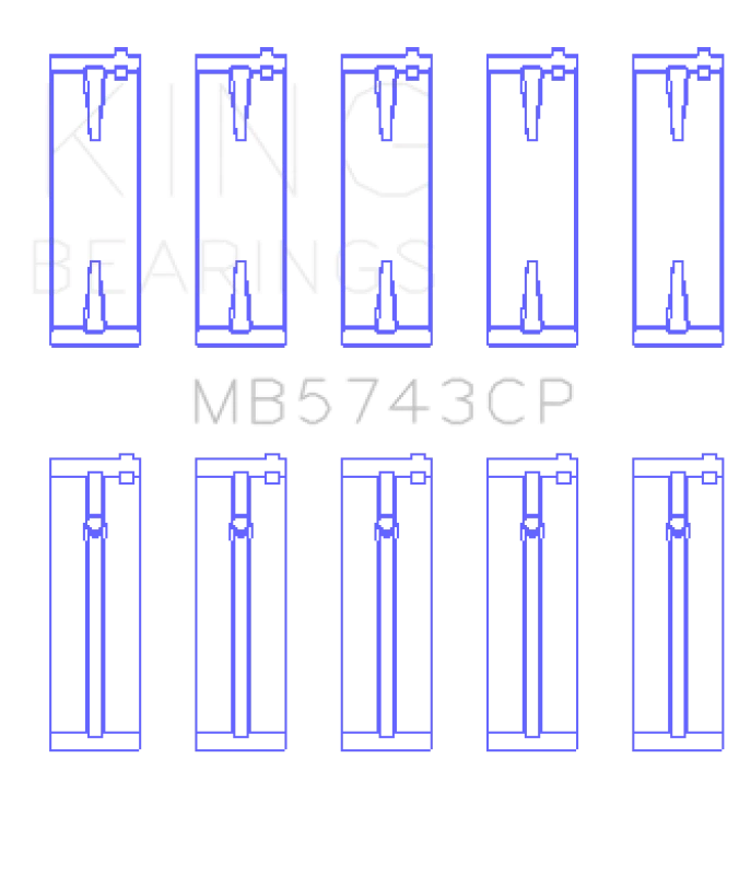King Engine Bearings Isuzu 4HK1 (Size 0.75 Oversized) Main Bearing Set