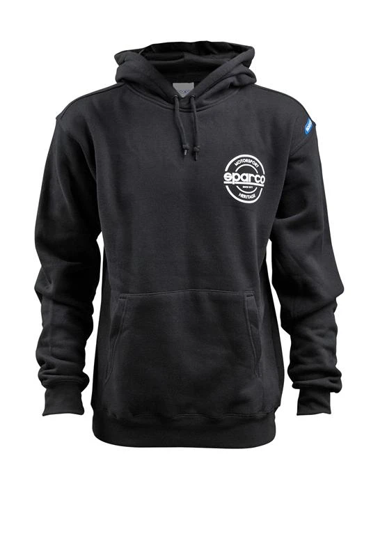 Sparco Swtshrt Hooded S-Seal Blk Xsml
