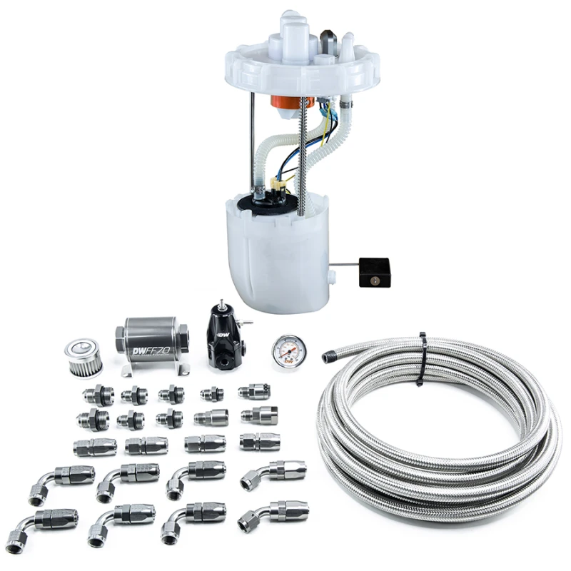 DeatschWerks 12-15 Honda Civic Si/13-15 Acura ILX DW400 Pumpenmodul und Rücklauf-Kit mit CPE Kraftstoffleitungen