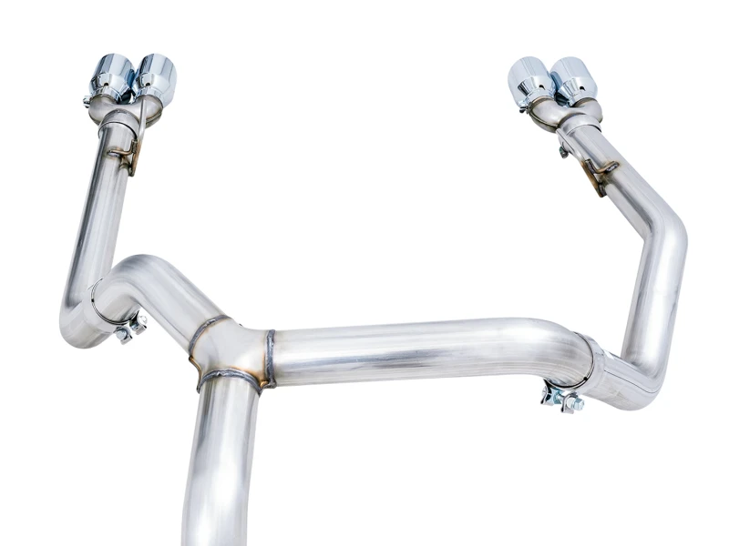 AWE Tuning 4. Generation GM 1500 5.3L 0FG Katback mit geteiltem Heckausgang (mit Stoßfänger-Ausschnitten) - Vierfach Chrom-Spitzen
