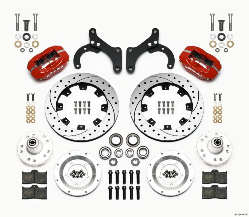 Wilwood Forged Dynalite Vorderrad-Kit 12,19 Zoll gebohrt rot 59-64 Chevy Impala / 63-64 Corvette