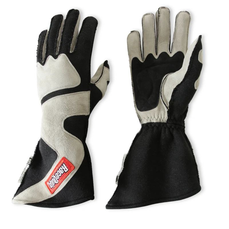 RaceQuip SFI-5 Gray/Black Large Outseam Angle Cut Glove