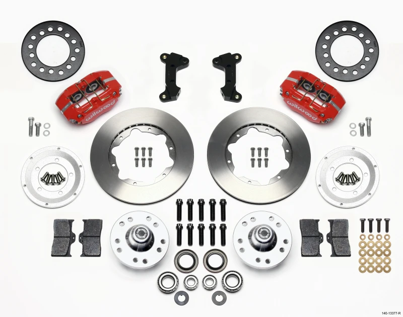 Wilwood Dynapro Dust-Boot Front Kit 11.00in Red 74-80 Pinto/Mustang II Disc Spindle only