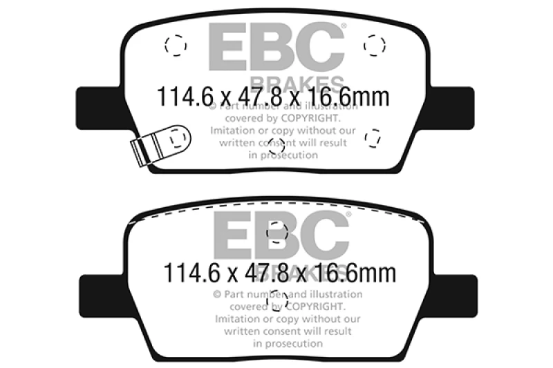 EBC 2016+ Cadillac CT6 2.0L Turbo Yellowstuff Rear Brake Pads