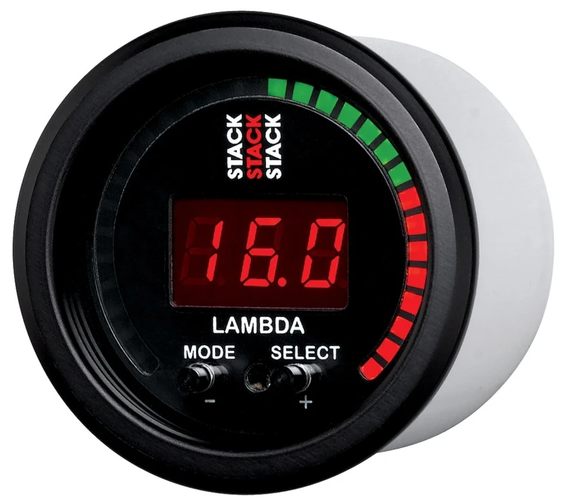 Autometer Stack-Instrumente 52mm Weitband-Luft-Kraftstoff-Verhältnis (LAMBDA) Anzeige - Schwarz