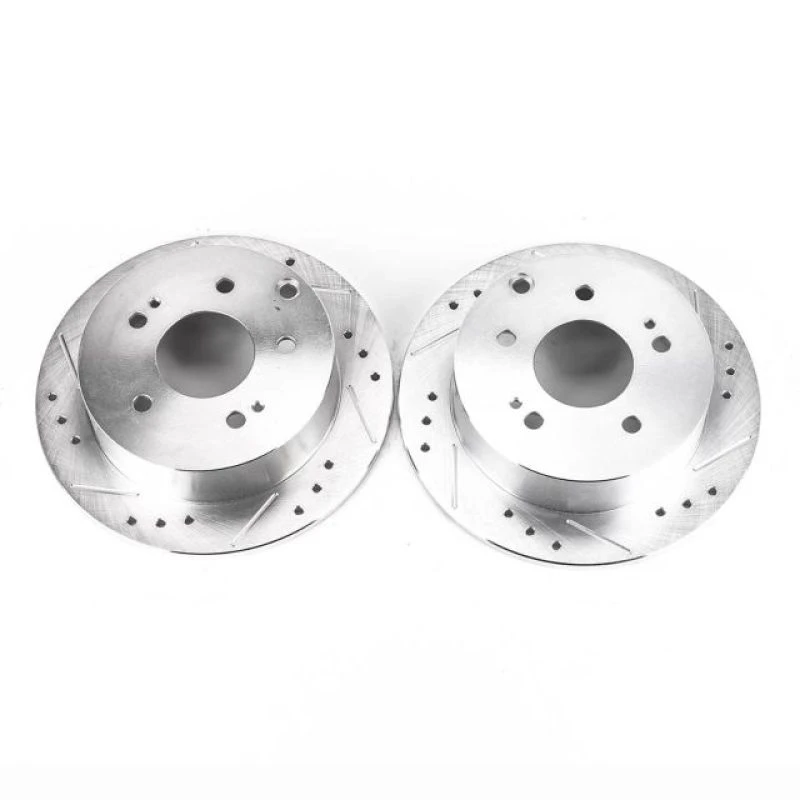 Power Stop Rear Evolution Drilled & Slotted Rotors - Pair for 06-12 Mitsubishi Eclipse