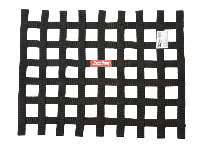 RaceQuip Black 18in H x 24W SFI Ribbon Window Net