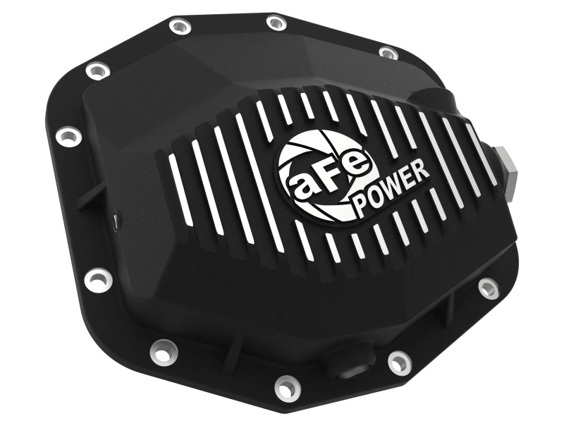 aFe POWER 21-22 Ram 1500 TRX Hemi V8 6.2L (sc) PRO-Serie Hinterachs-Abdeckung Schwarz mit bearbeiteten Kanten