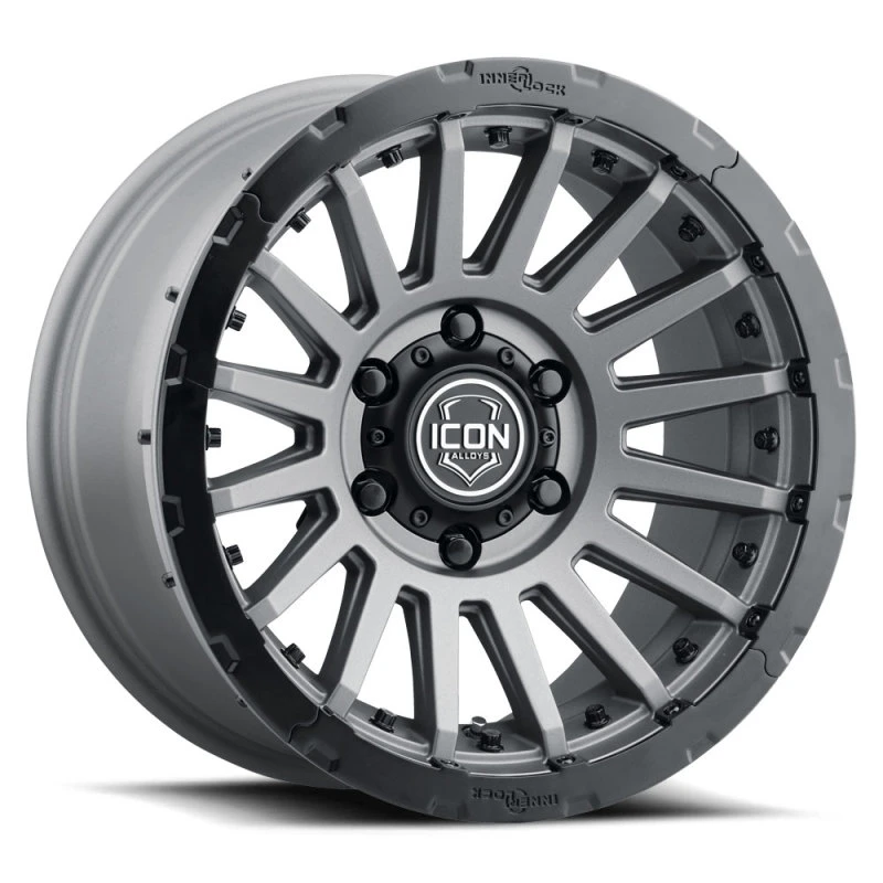 ICON Recon Pro 17x8,5 6x5,5 0mm Offset 4,75 Zoll BS 106,1mm Bohrung Holzkohle-Rad