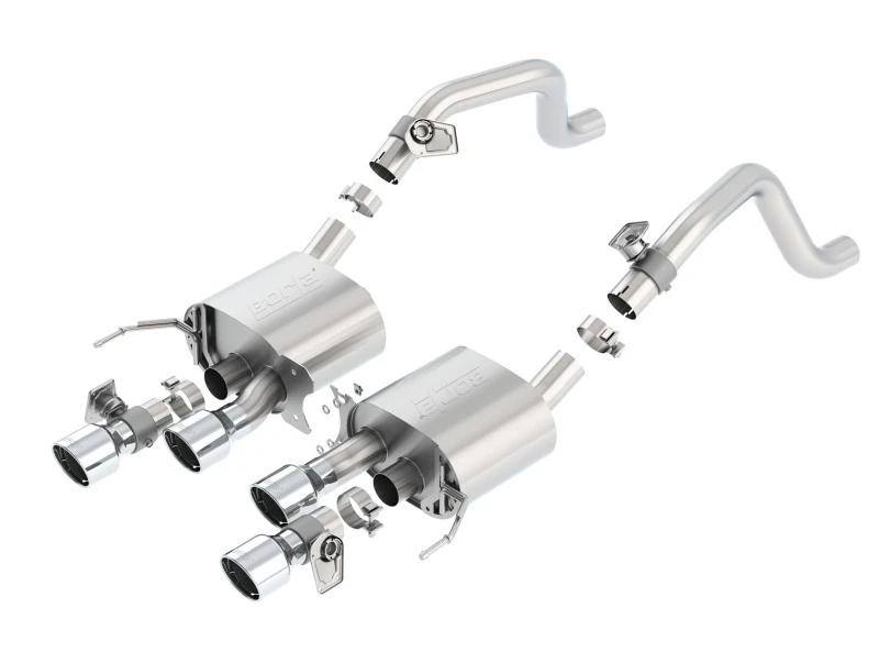 Borla 14-15 Chevy Corvette C7 6.2L RWD mit AFM und NPP S-Type Dual Round Rolled Center Rear Exit Abgasanlage