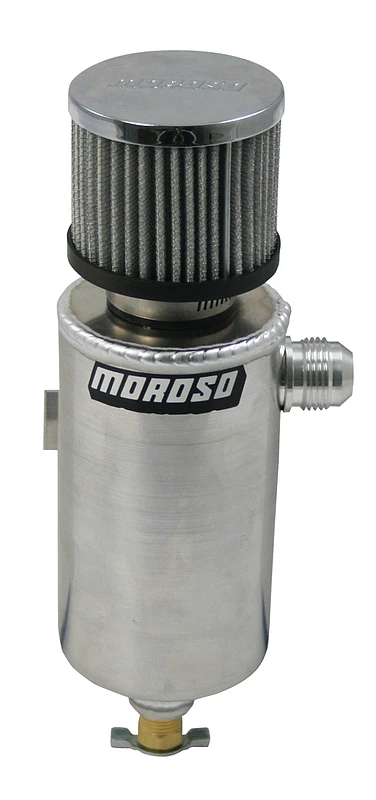 Moroso Breather Tank/Catch Can -12An Male Fitting - Roll Bar Mount - Aluminium