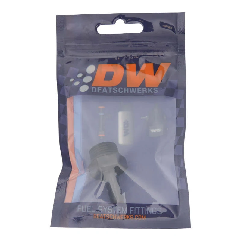 DeatschWerks 8AN ORB-Männlich auf 5/16-Zoll-Männlich-Triple-Barb-Fitting (inkl. O-Ring) - Anodisiert Mattschwarz
