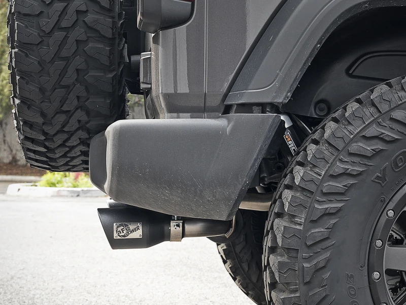 aFe Rebel Series 2.5in 409 SS Cat-Back Exhaust w/ Black Tips 18-19 Jeep Wrangler (JL) V6 3.6L