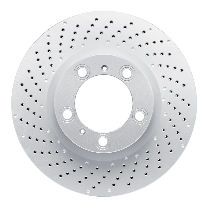 DFC 09-23 Porsche 718 Cayman Left Front Drilled GeoSPEC Coated Rotor