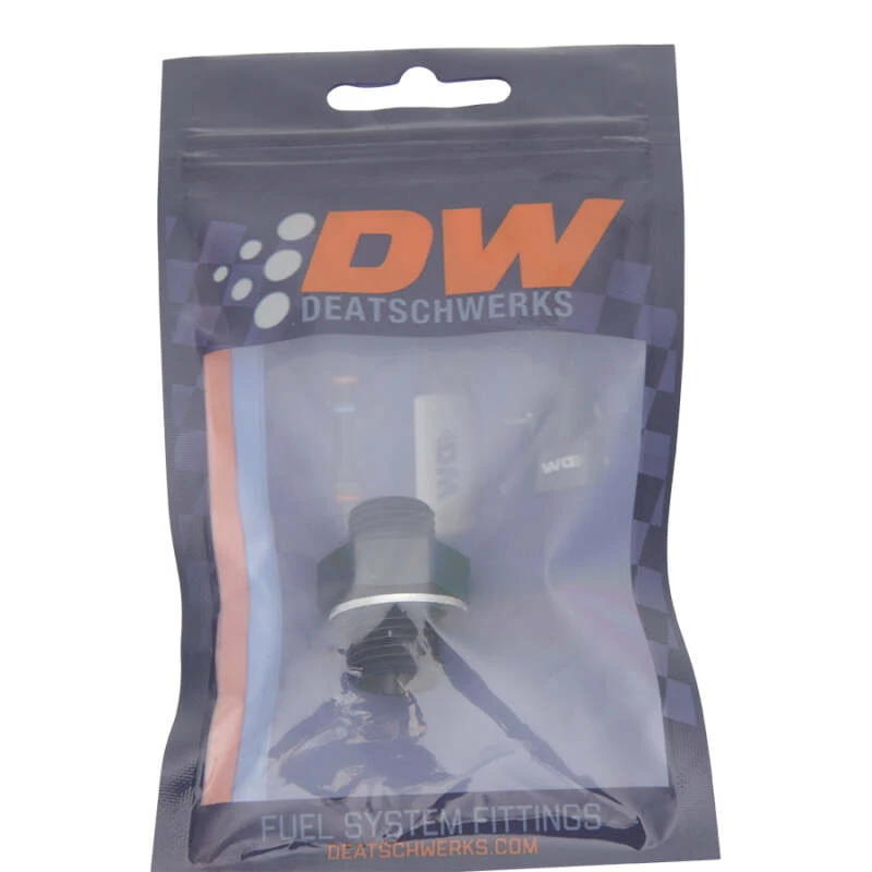 DeatschWerks 6AN ORB-Männlich auf M16 X 1,5 Metrisch-Männlich (inkl. O-Ring und Unterlegscheibe) - Anodisiert Mattschwarz