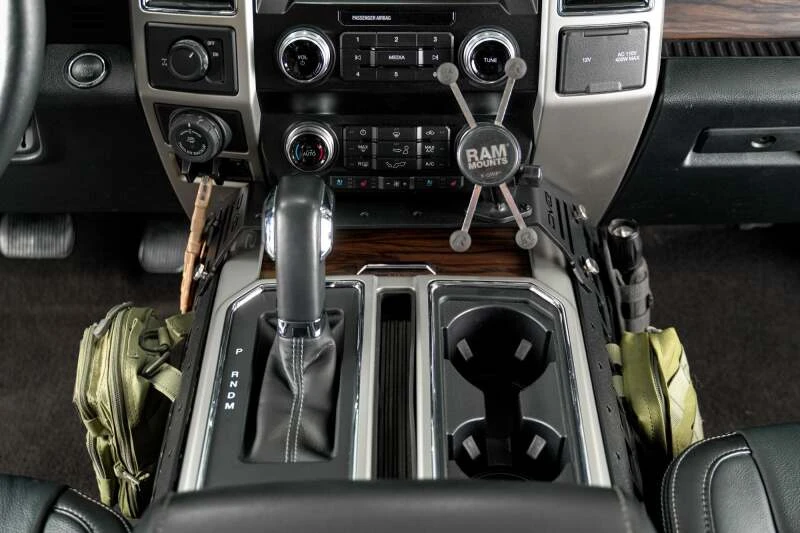DV8 Offroad 15-20 Ford F150 / 17-21 Ford F250/F350 Center Console Molle Panels & Device Mount