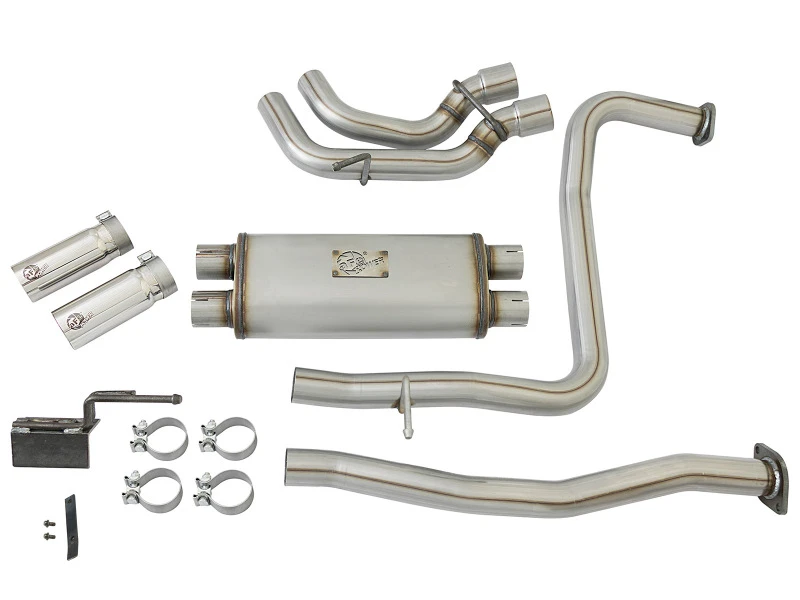 aFe POWER Rebel Series 2-1/2 Zoll 409 SS Kat-Auspuffanlage mit polierten Endstücken 16-17 Nissan Titan V8 5,6L