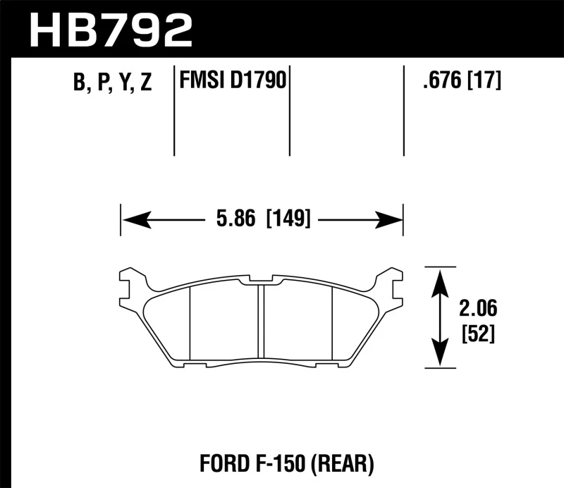 Hawk 15-20 Ford F-150 Hintere DTC-60 Bremsebeläge