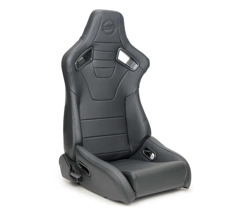 NRG Omega Reclinable Racing Seat (Paar) Schwarz mit Schwarzem Carbon-Vinyl-Rücken