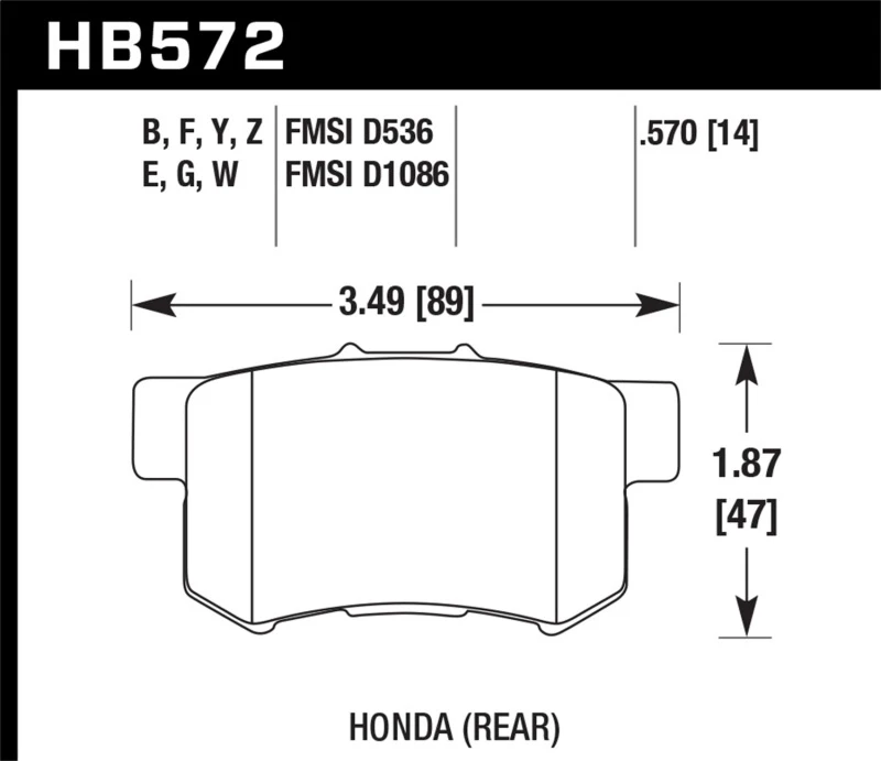Hawk 07-08 Acura TL Type S / 99-08 Acura TL 3.2L HPS Straßen Bremsbeläge hinten