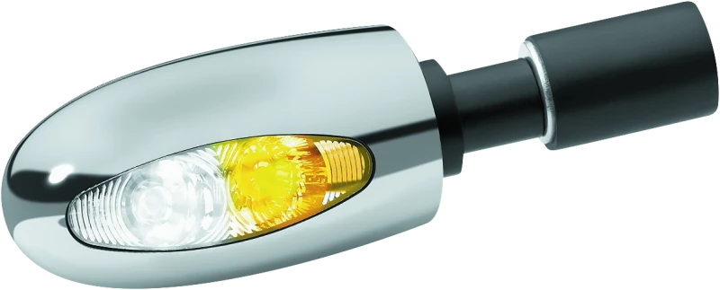 Kuryakyn BL 1000 7/8-1in Handlebars with Hollow Ends White/Amber Chrome