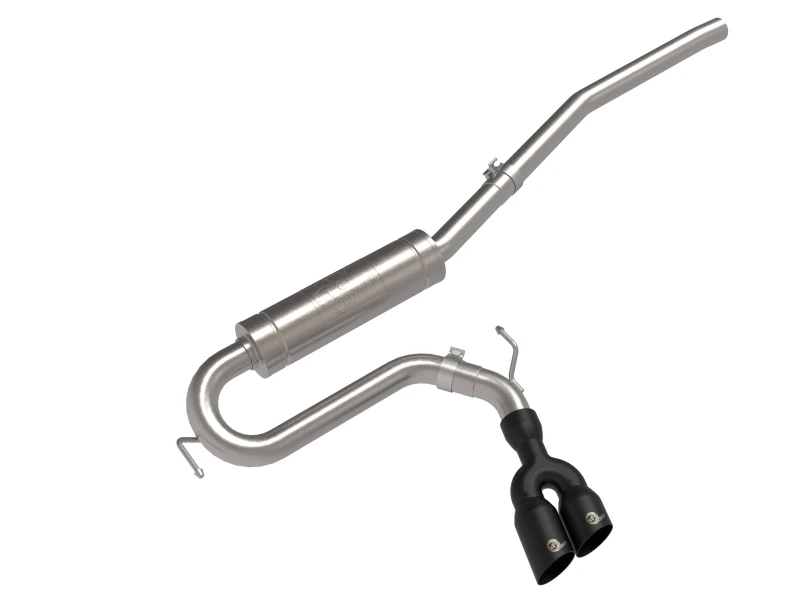 aFe Rebel Serie 2,5 Zoll 409 SS Cat-Back Auspuff mit schwarzer Spitze 2022 Ford Maverick