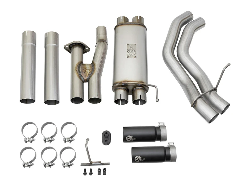 aFe POWER Rebel Series 3 Zoll 409 SS Kat Abgasanlage mit schwarzen Endrohren 17 Ford F-150 Raptor V6-3.5L