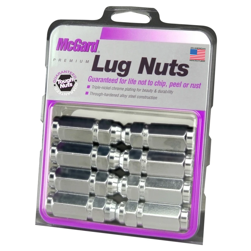 McGard-Sechskant-Mutter (Kegelsitz / Duplex) 9/16-18 / 7/8 Sechskant / 2,5 Zoll Länge (8-Stück) - Chrom