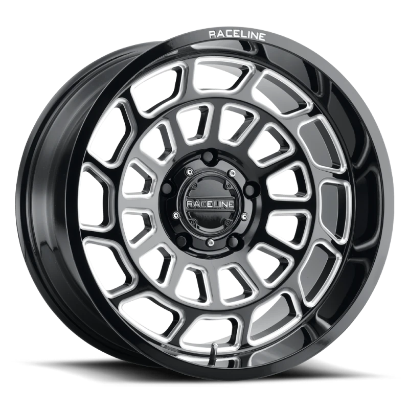 Raceline 955M Warp 20x9in / 8x165.1 BP / 0mm Offset / 125.2mm Bore - Satin Black & Milled Wheel