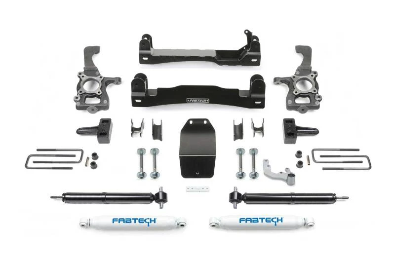 Fabtech 15-20 Ford F150 2WD 4-Zoll-Basis-System mit hinten Performance-Stoßdämpfern