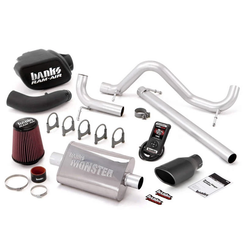 Banks Power 07-11 Jeep 3.8L Wrangler - 2dr Stinger-System mit AutoMind - SS-Einzelauspuff mit schwarzer Spitze