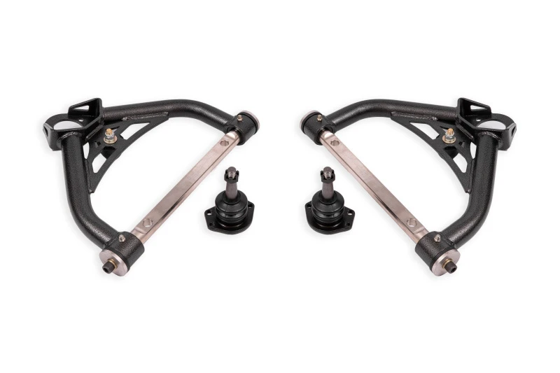 BMR 70-81 Chevrolet Camaro Non-Adj. Upper A-Arms w/ 0.5in Tall Ball Joint (Delrin) -Black Hammertone