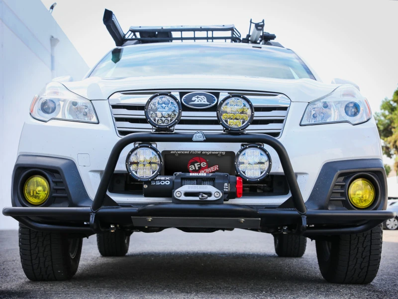 aFe POWER 20-23 Subaru Outback H4 2.4L (t) / H4 2.5L Terra Guard Frontstoßstange mit Winch-Montage - Schwarz