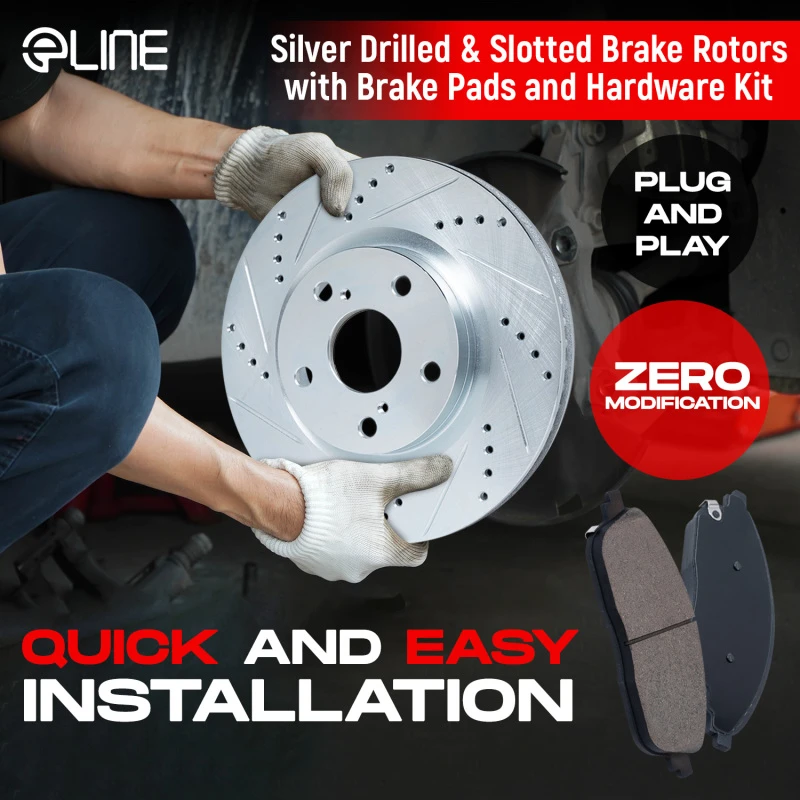 R1 13-20 BMW 330i xDrive Front & Rear Drill/Slot Silver Rotors w/Ceramic Pads