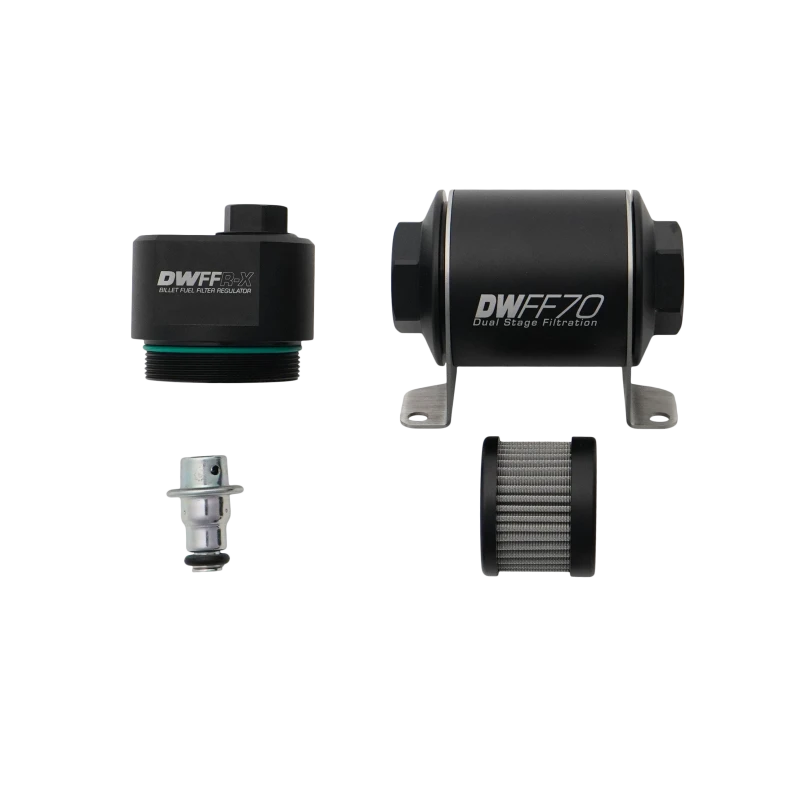 DeatschWerks DWFFR-X 70mm Billet Fuel Filter Regulator - 10 Micron