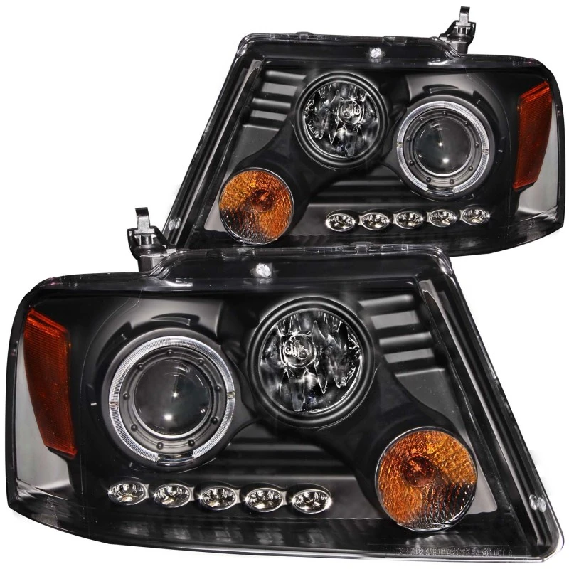 ANZO 2004-2008 Ford F-150 Projektor-Scheinwerfer mit Halo und LED Schwarz G2