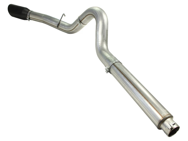 aFe MACHForce XP 5-Zoll-DPF-Rückseite Edelstahl-Auspuff-System, schwarze Spitze, Ford Diesel-LKW 08-10 V8-6.4L