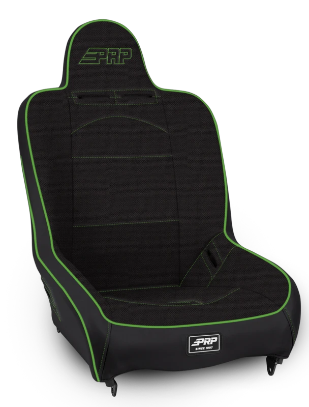 PRP Premier High Back Suspension Seat- Black/Green Tweed