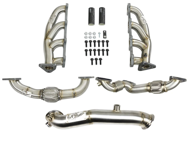 afe_48-34139-6792c51cb27db aFe Twisted Steel Headers Up-Pipes & Down-Pipe 11-15 GM Diesel Trucks V8-6.6L (td) LML