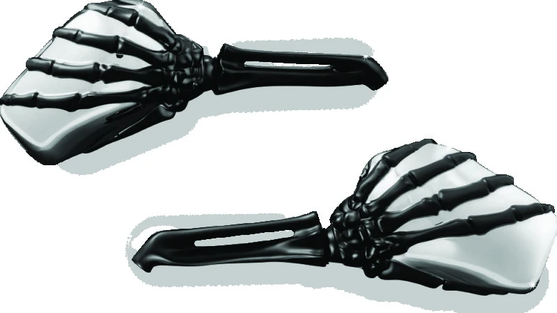 Kuryakyn Skeleton Hand Spiegel Schwarz/Chrom