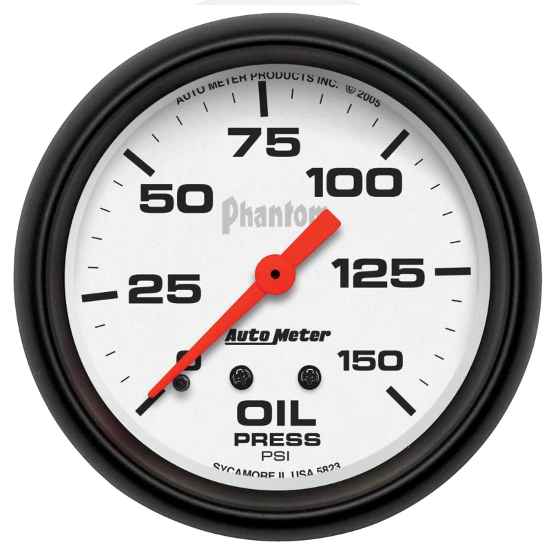 Autometer Phantom 66.7mm 0-150 PSI Mechanical Oil Pressure Gauge