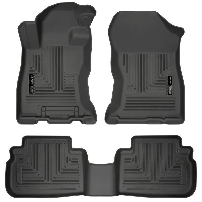 Husky Liners Weatherbeater Black Front & 2nd Seat Floor Liners for 2019 Subaru Forester